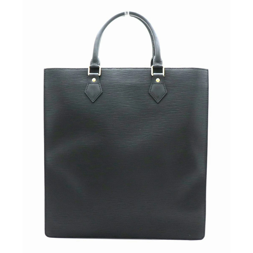 Louis Vuitton Epi Sac Plat Tote Bag Handbag Business Square Noir Black